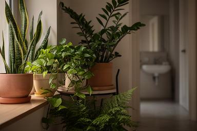 Plantas de interior de bajo mantenimiento en un departamento con poca luz natural en Buenos Aires