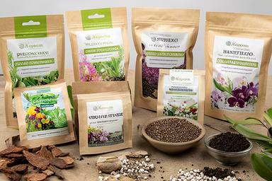Semillas orgánicas, sustratos especiales para orquídeas y fertilizantes naturales en frascos